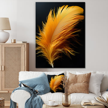 Orange Feather Elegance - Feathers Wall Decor